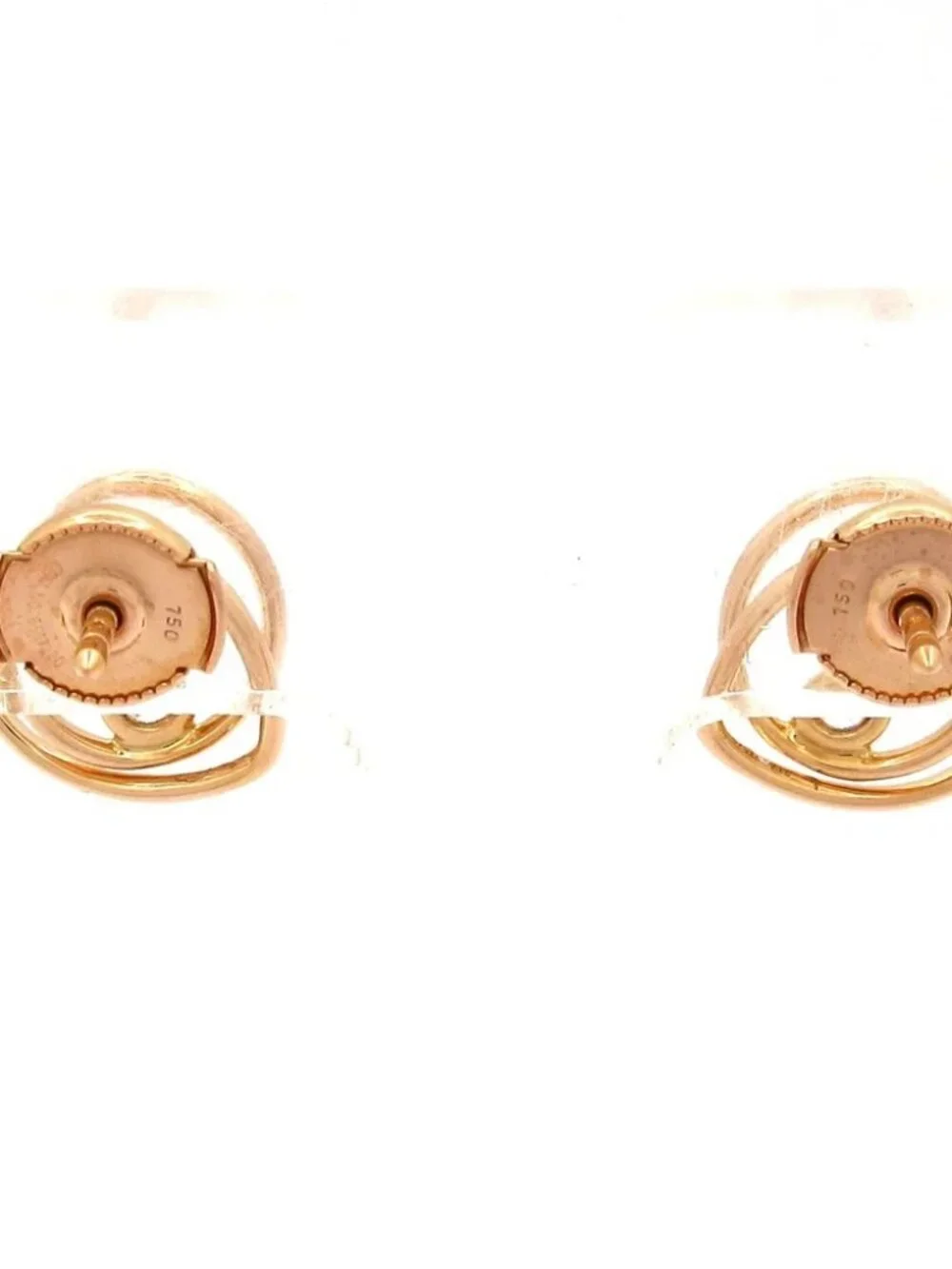 HERMES Vertige Cool TPM 18K Rose Gold Diamond Earrings